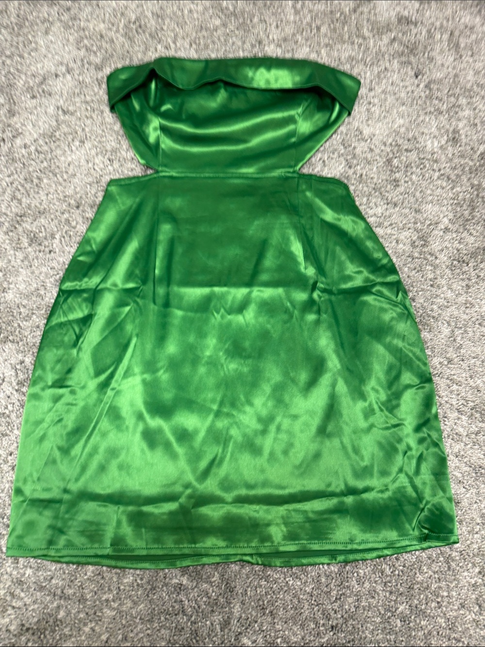 Sky to moon Green Satin Strapless Mini Dress